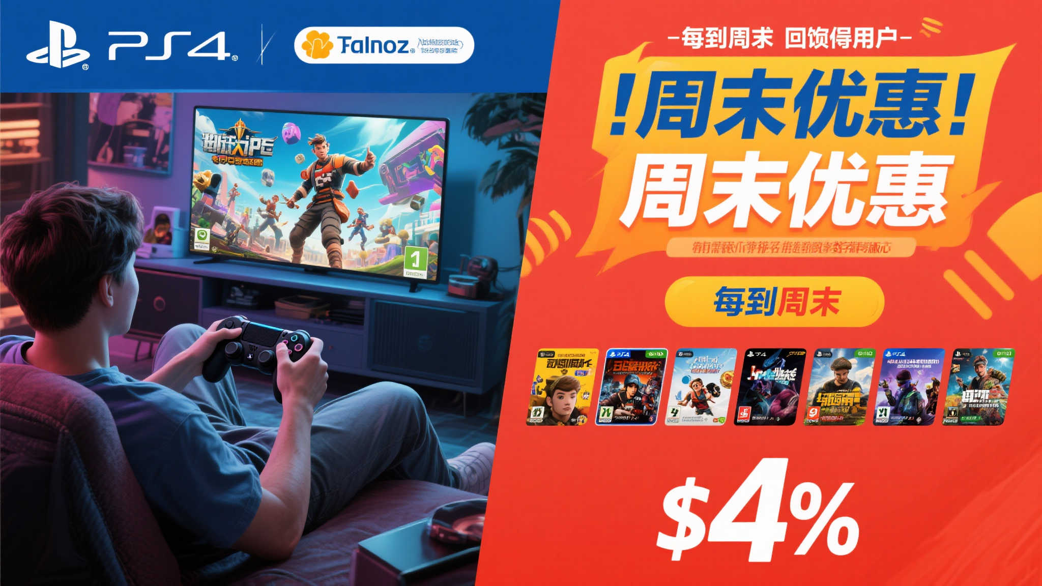 PS商城开启周末特惠,精选大作低至4折出售! 每到周末,不少人喜欢通过玩游戏来放松自己
